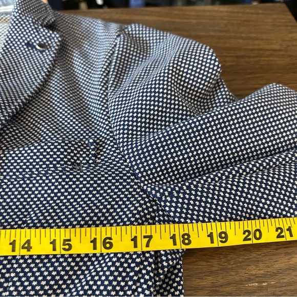 ❤️ Zara Navy Patterned Blazer 40 - Picture 9 of 11